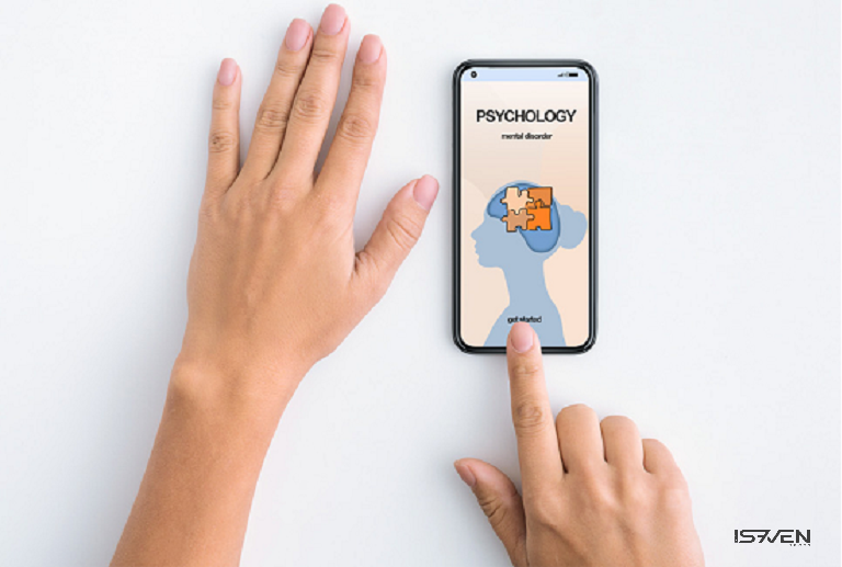 mental helth app showing in a phone